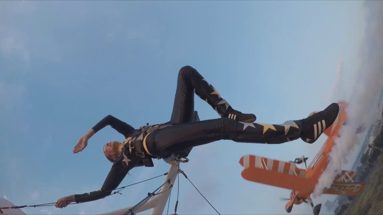 The Beautiful and Graceful AeroSuperBatics Wingwalker - Emily Guilding - Full Routine GoPro