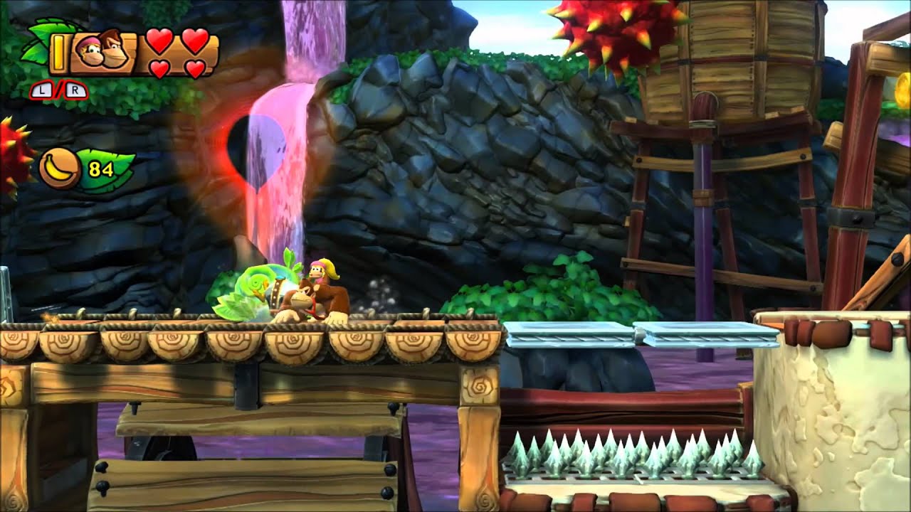 Donkey Kong Country: Tropical Freeze - 100% Walkthrough - 5-4 Panicky Paddles (Puzzle and KONG)