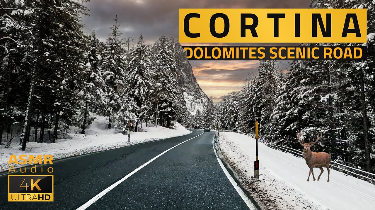 Driving in Italy CORTINA | Scenic relaxation road | 4K ASMR