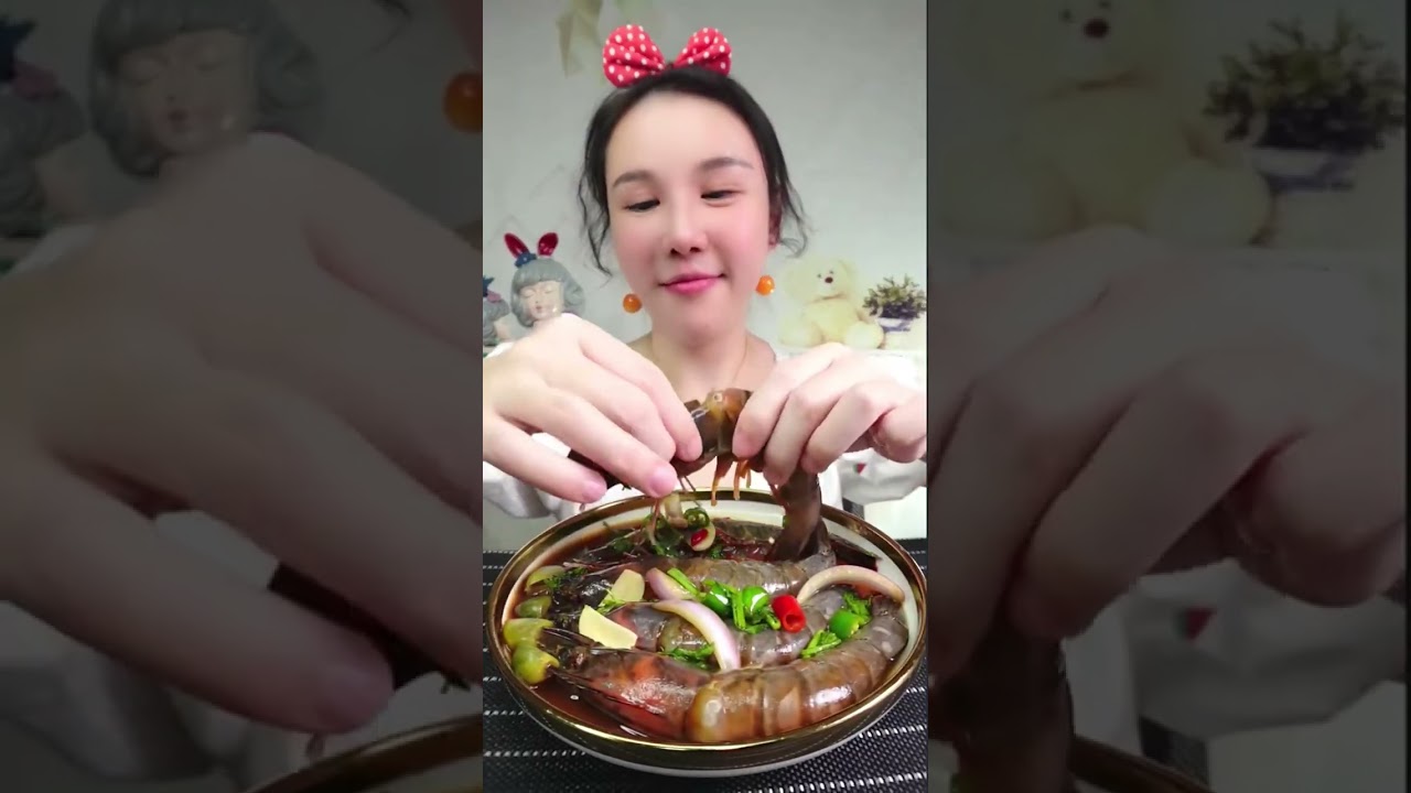 Red Shrimp is come here, ASMR Eating food