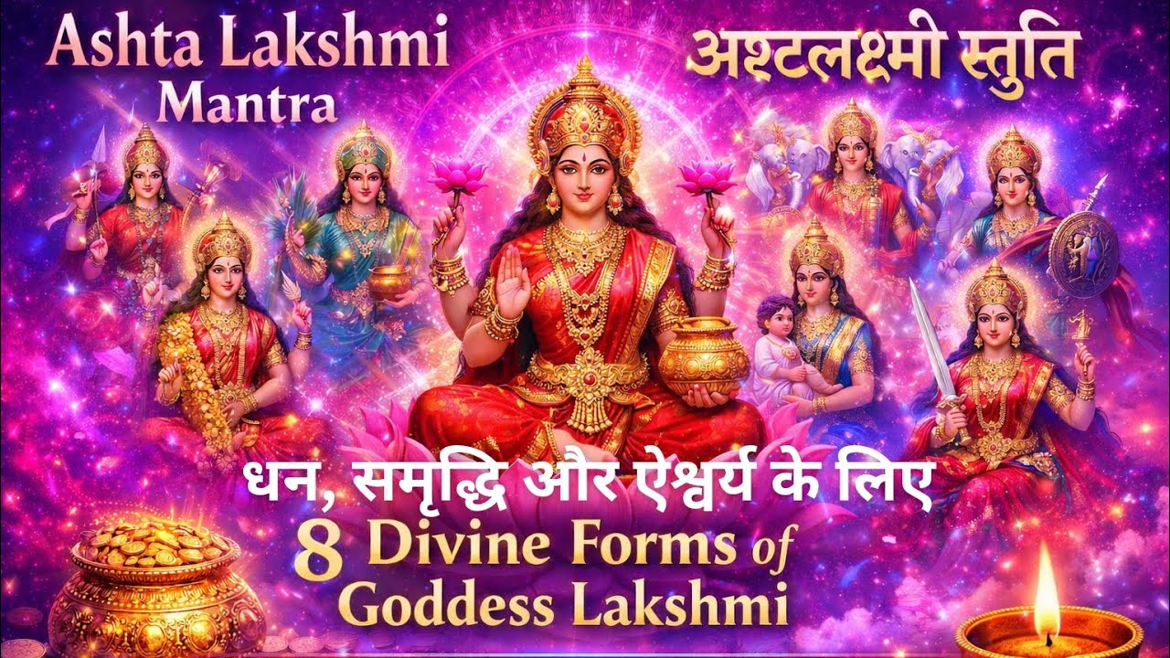 🌺 Ashta Lakshmi Mantra | अष्टलक्ष्मी स्तुति | Powerful Lakshmi Bhajan Song for Wealth & Prosperity