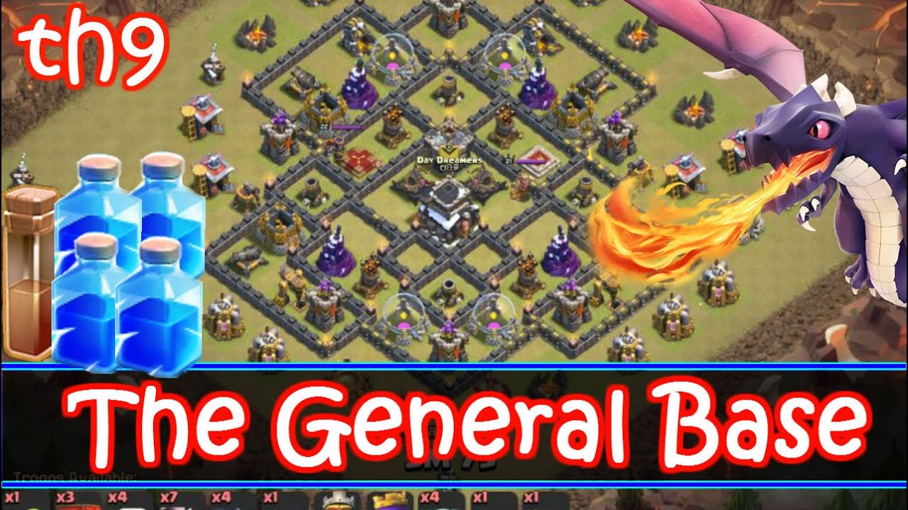 Генеральная база уничтожена драконами + Двойной ZapQuake - Clash Of Clans