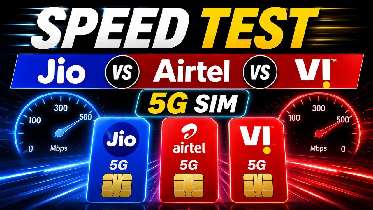 Speed Test | jio 5G | vi 5G | airtel 5G | 5G sim speed test 2026