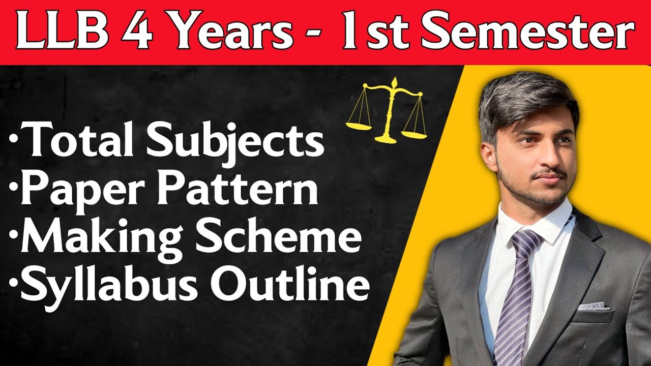 LLB 1st Semester Syllabus Outline & Marking Scheme | LLB 4 Years