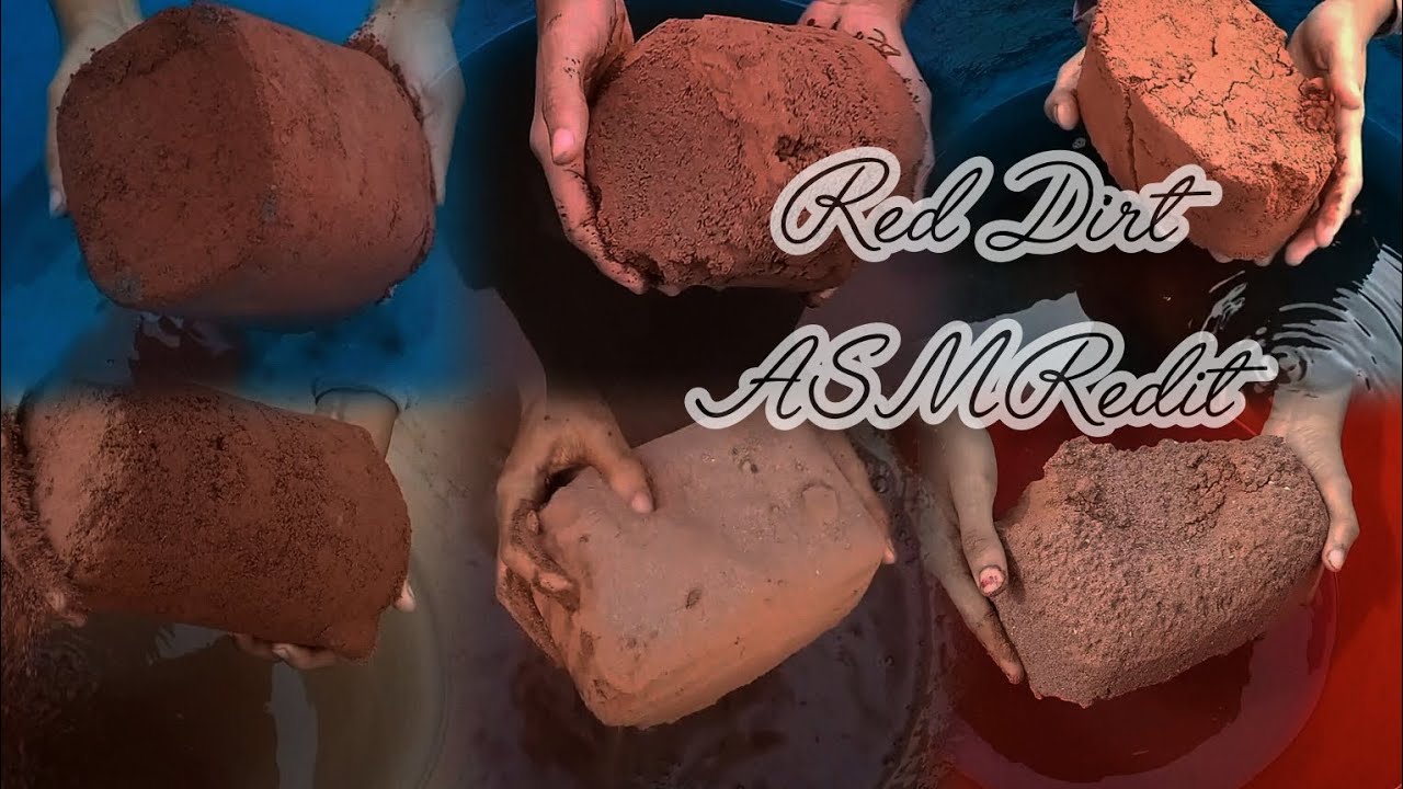 (CLAY LAND ASMR) Rich dump Red Dirt Water Crumbling~Satysfying ASMRedit 