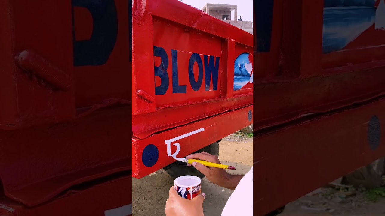 Tractor trolley ful painting video 🚜