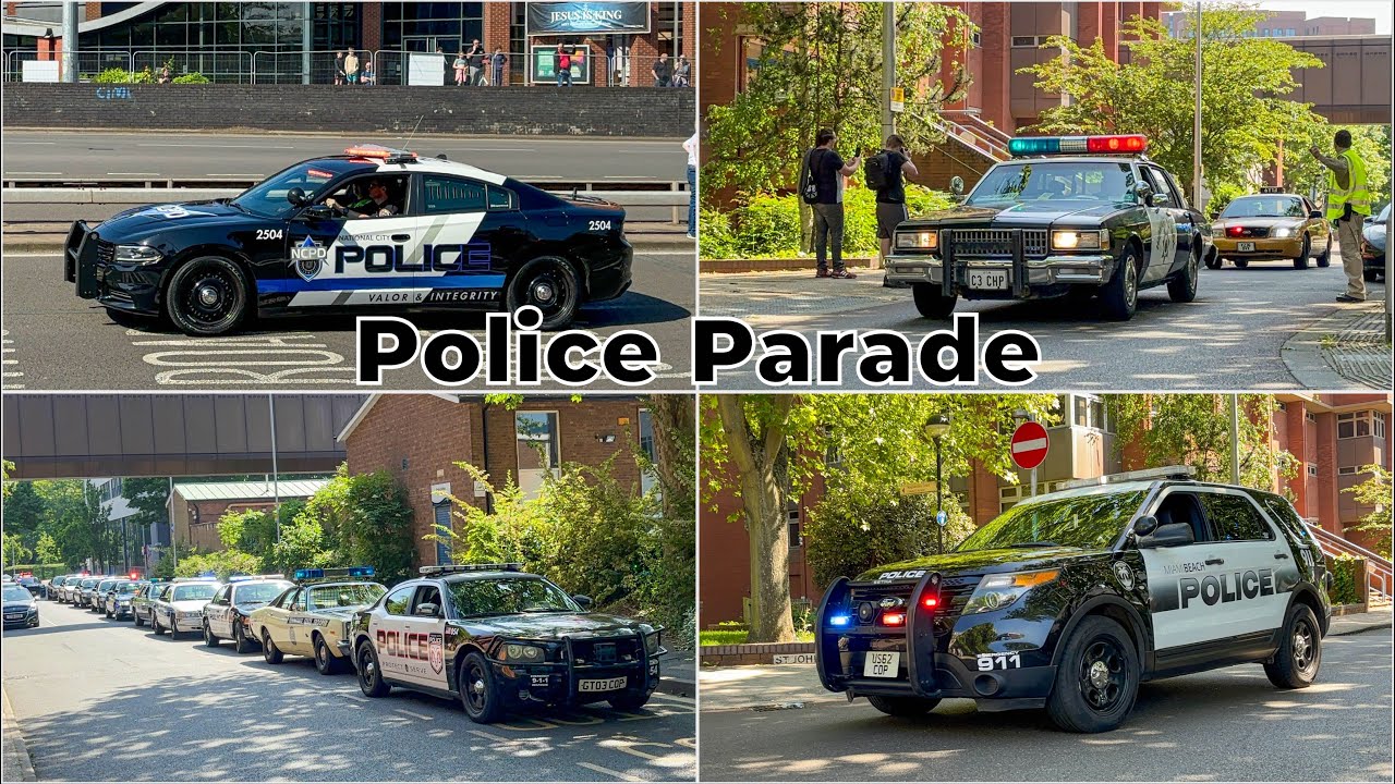 American Police Cars Shutdown Coventry In The UKs Largest Police Car Convoy - Motofest Coventry 2024