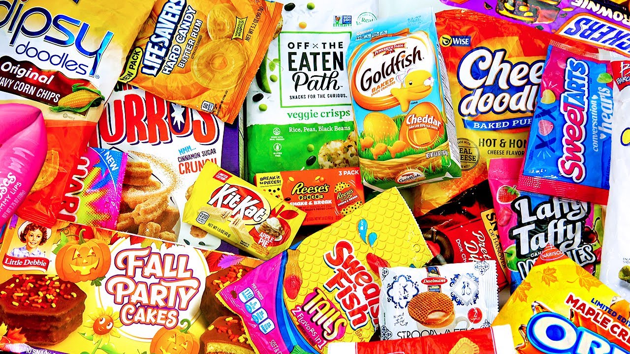 SNACK PARTY Chips Cereal Oreo Chocolate Snickers Cookies Gummies Pretzels Cheez Puffs Crackers Candy