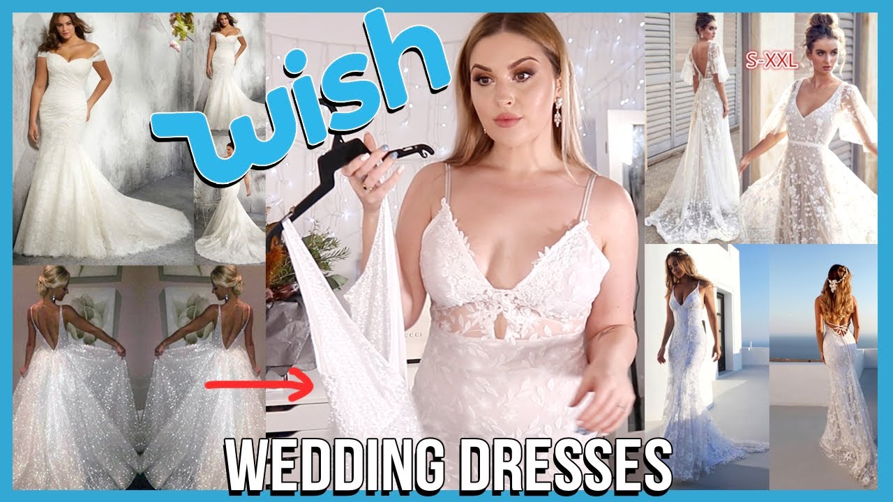 Trying on WISH APP Wedding Dresses! 👰 DISASTER??