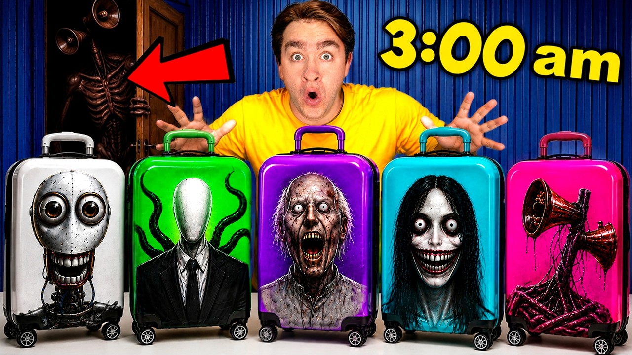 НЕ ОТКРЫВАЙ ВСЕ ТАИНСТВЕННЫЕ ЧЕМОДАНЫ С МОНСТРАМИ в 3 ЧАСА НОЧИ! SIREN HEAD SLENDER MAN GRANNY