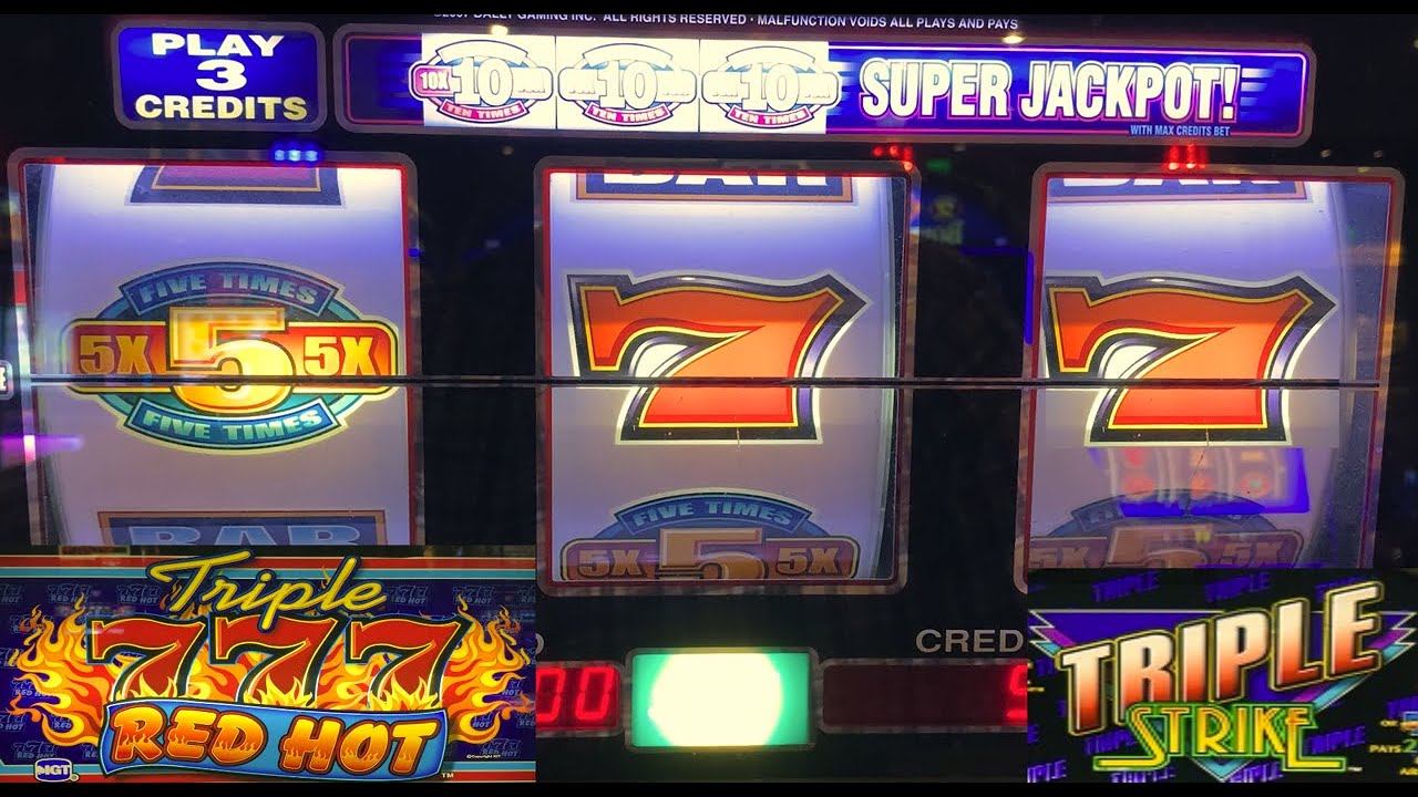 HUGE WINS! OLD SCHOOL CASINO SLOTS! 2X 5X 10X BONUS TIMES PAY + TRIPLE RED HOT 777 + TRIPLE STRIKE!