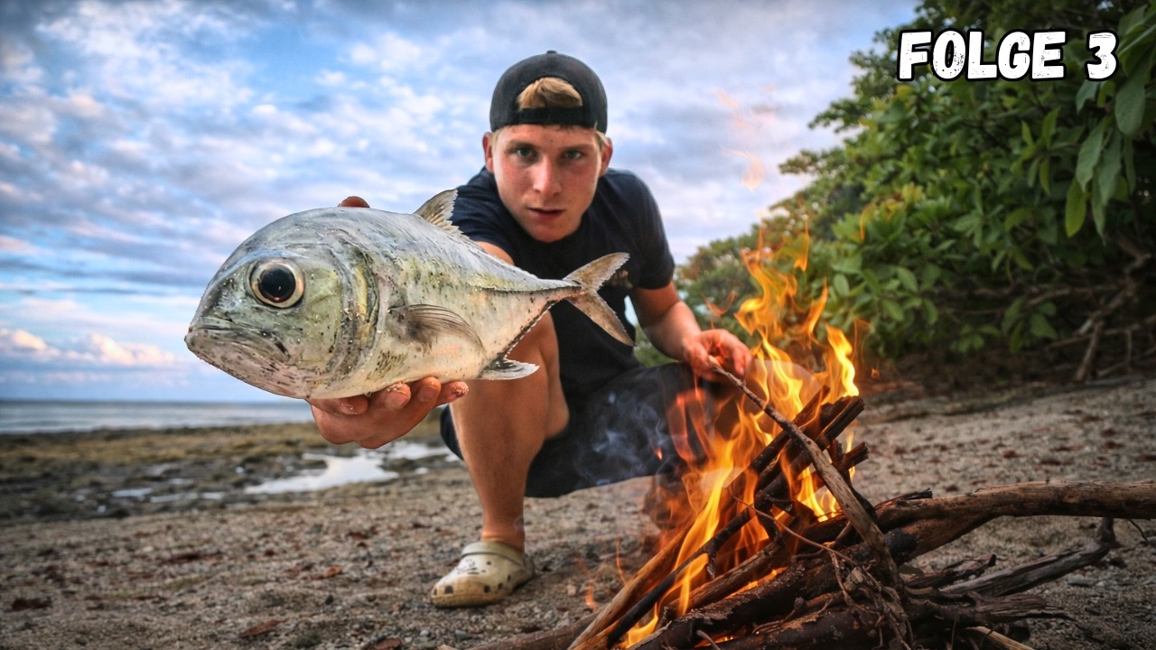 24h NUR essen, was ich fange - Solo Survival in Costa Rica 💀🔥