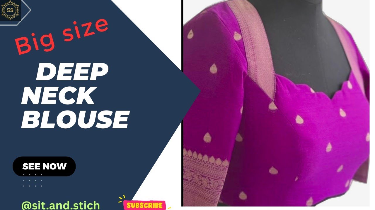 Deep Neck Blouse By FMC METHOD||Big Size -40 loke Professional Style 