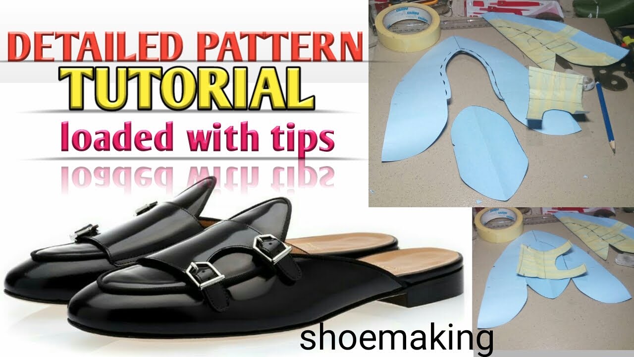 How to make pattern for double straps monk half shoe #shoemaking
