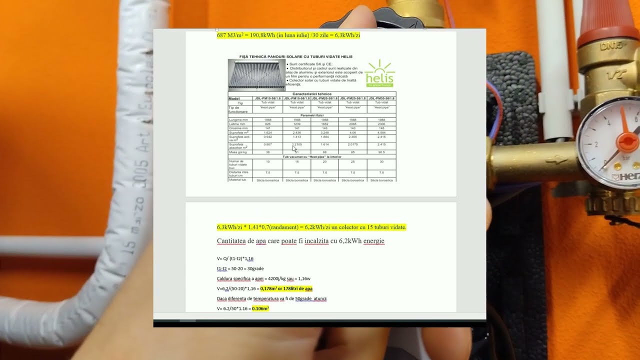 Colectorul solar calcule