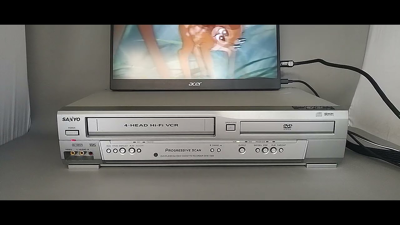 Sanyo DVW-7200 DVD Player VHS Recorder DVD/VCR Combo Test Video 