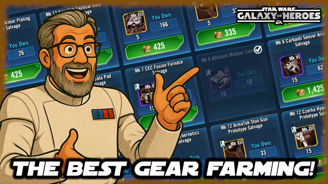 The One Best Way (plus a few more) To Farm Gear in Star Wars Galaxy of Heroes!