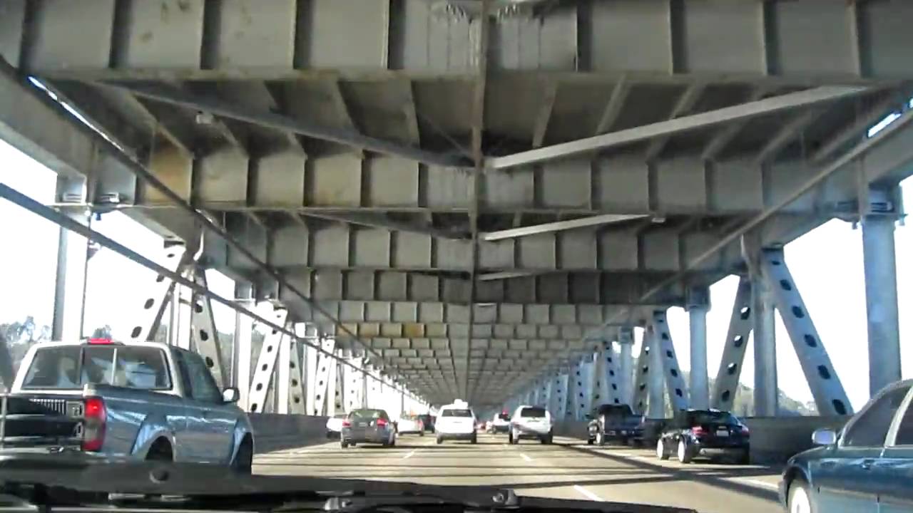San Francisco-Oakland Bay Bridge Lower Deck Eastbound Drive California