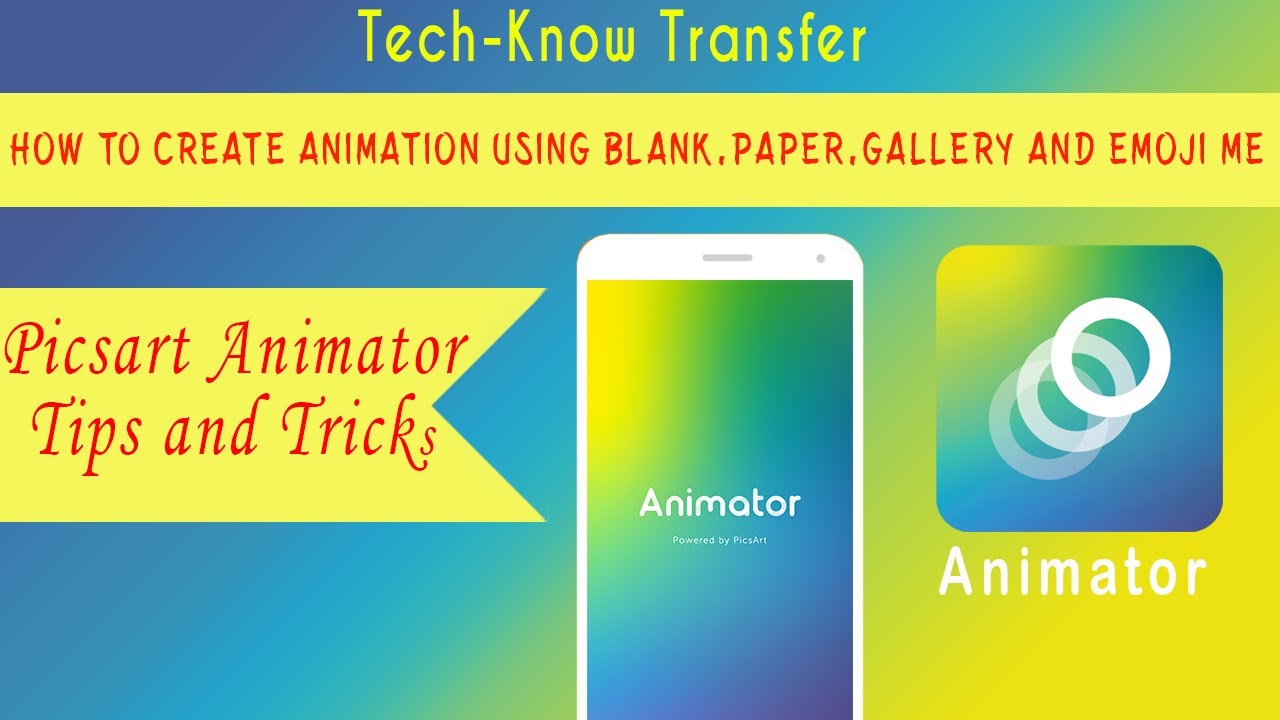 Picsart animator  tutorial #2 -How to create animation using blank,paper,gallery and emoji me