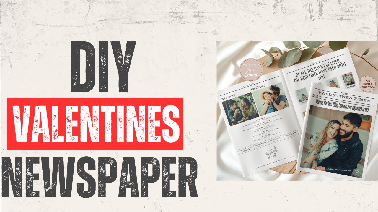 How to Edit an Editable Valentine’s Day Newspaper in Canva | Valentine's Gift for Boyfriend Husband