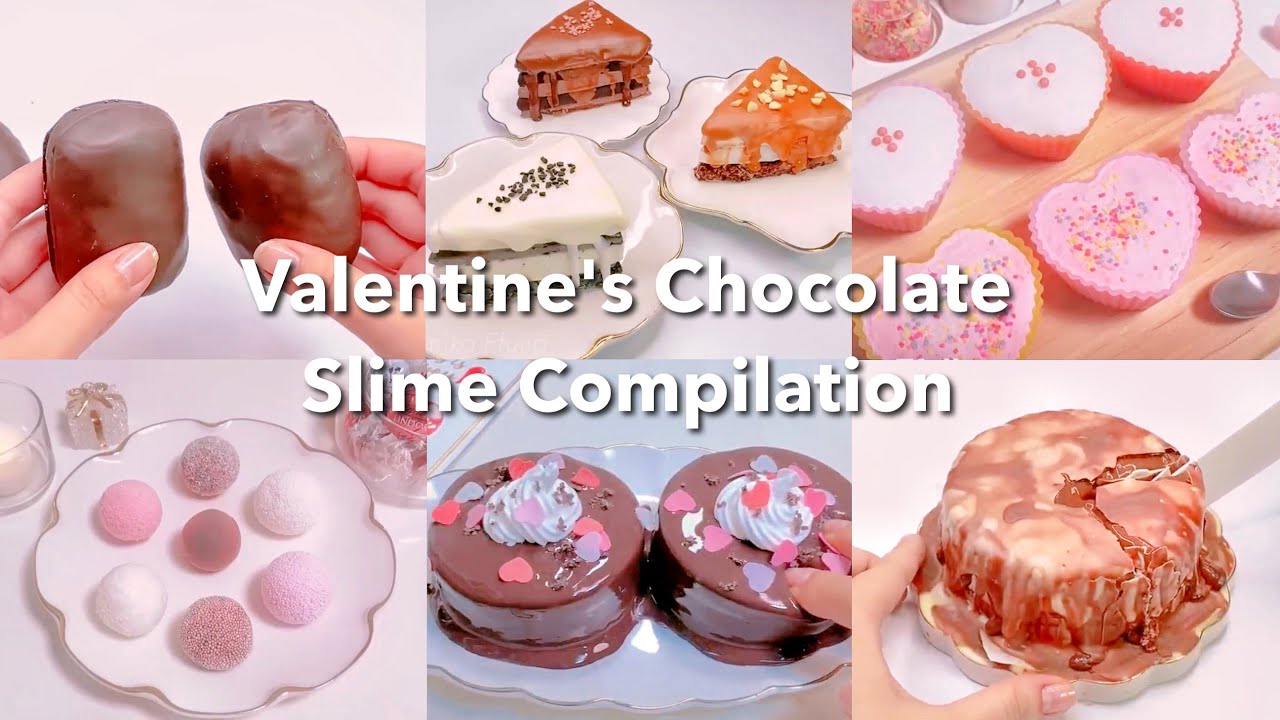 【ASMR】💖バレンタインチョコスライムまとめ🍫【音フェチ】Valentine's Chocolate Slime Compilation