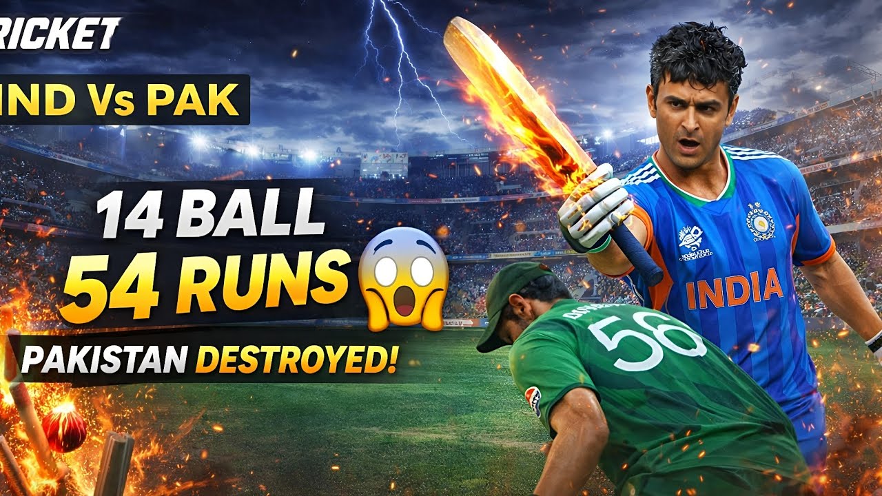 14 Ball 54! Abhishek Sharma DESTROYS Pakistan 🔥| #realcricket#trendingshorts |