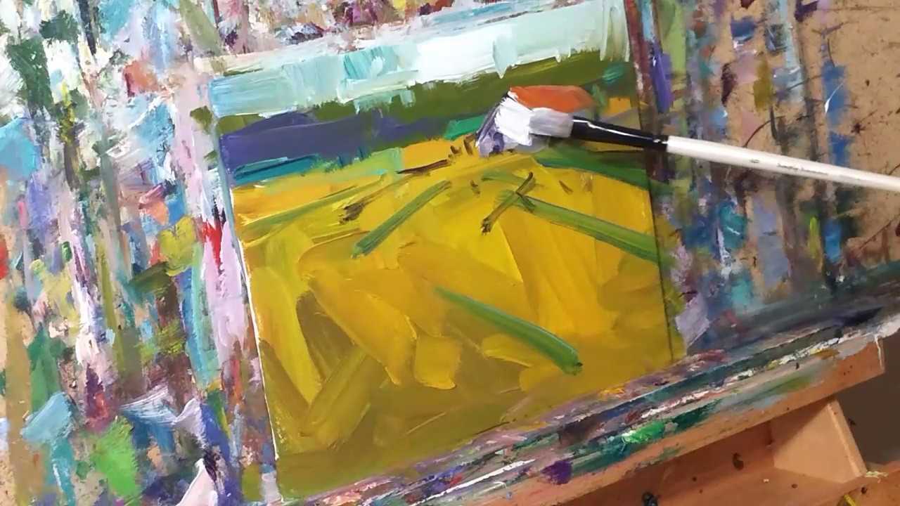 How to Paint An Impressionist Landscape Field In Oils - Oil Painting Demo By JOSE TRUJILLO