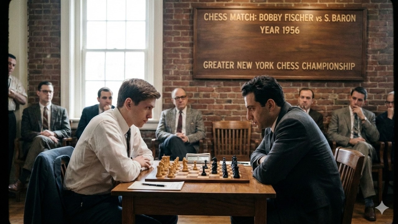 Bobby Fischer vs S.Baron * New York - New York 1956