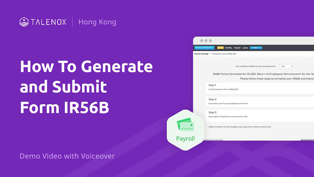 Form IR56B - Hong Kong Demo Video with Voiceover | Talenox