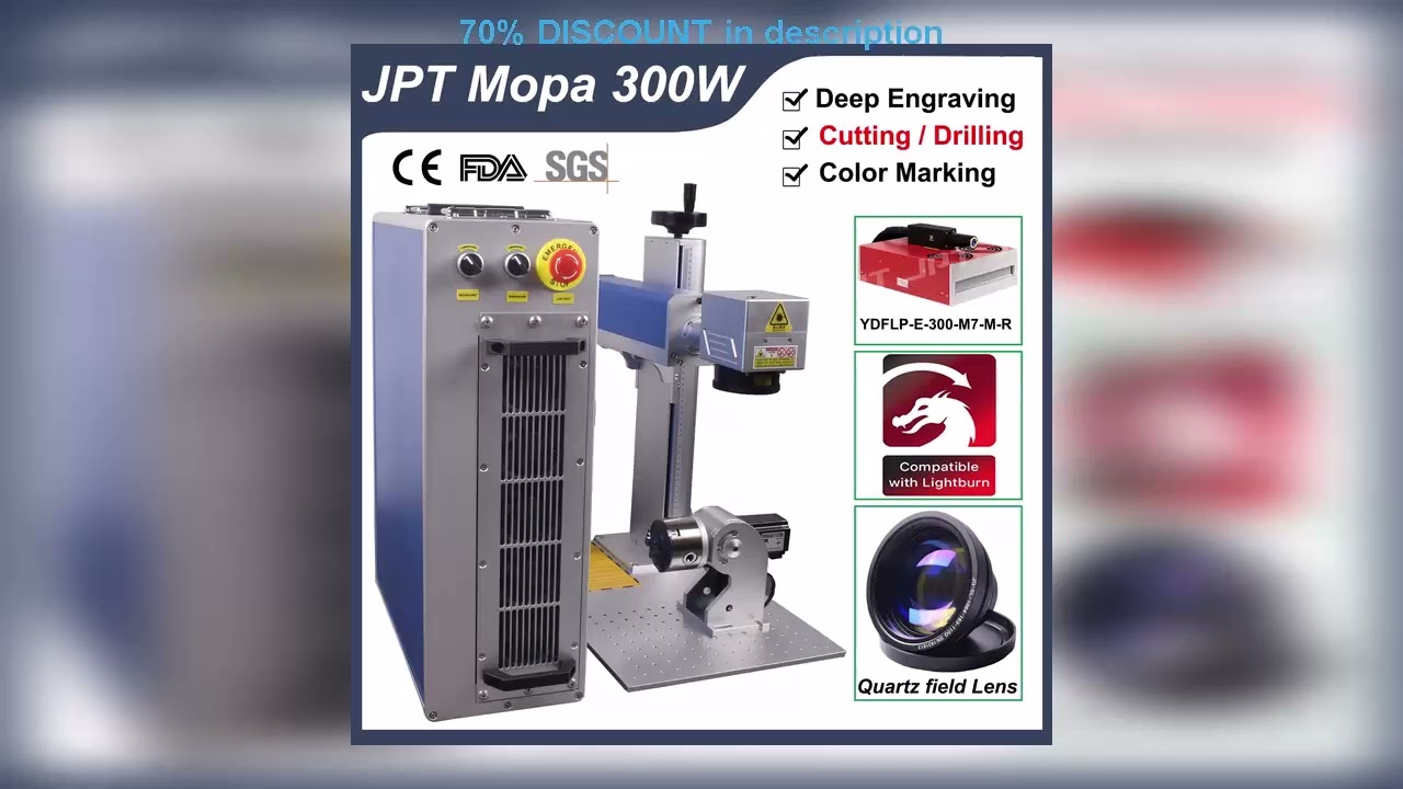 A must-have product! 300W JPT Mopa Fiber Laser Marking Cutting Machine Deep Laser Engraving for Al