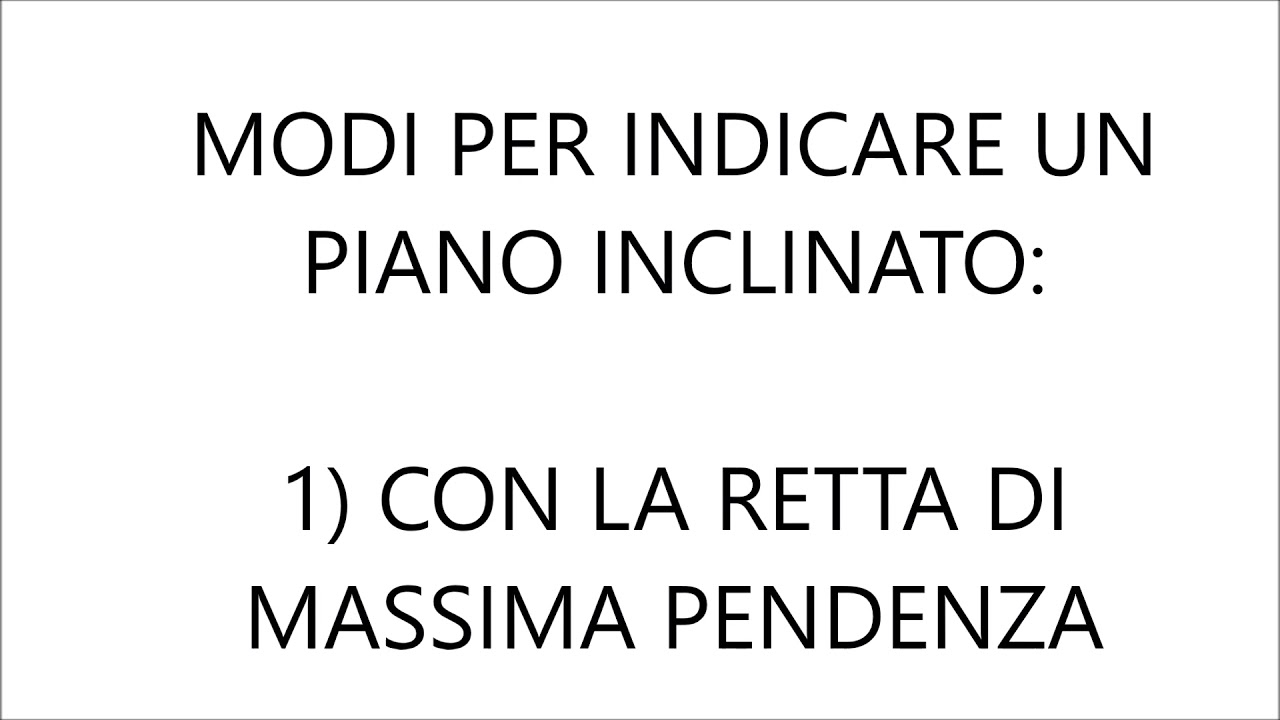 2) spianamenti la geometria del piano