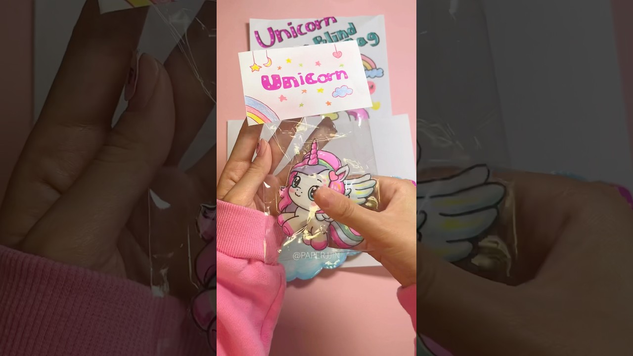 Unicorn House blind bag 유니콘 집 꾸미기 블라인드백🩷 #diy #papercraft #unicorn #unboxing #satisfying #종이놀이