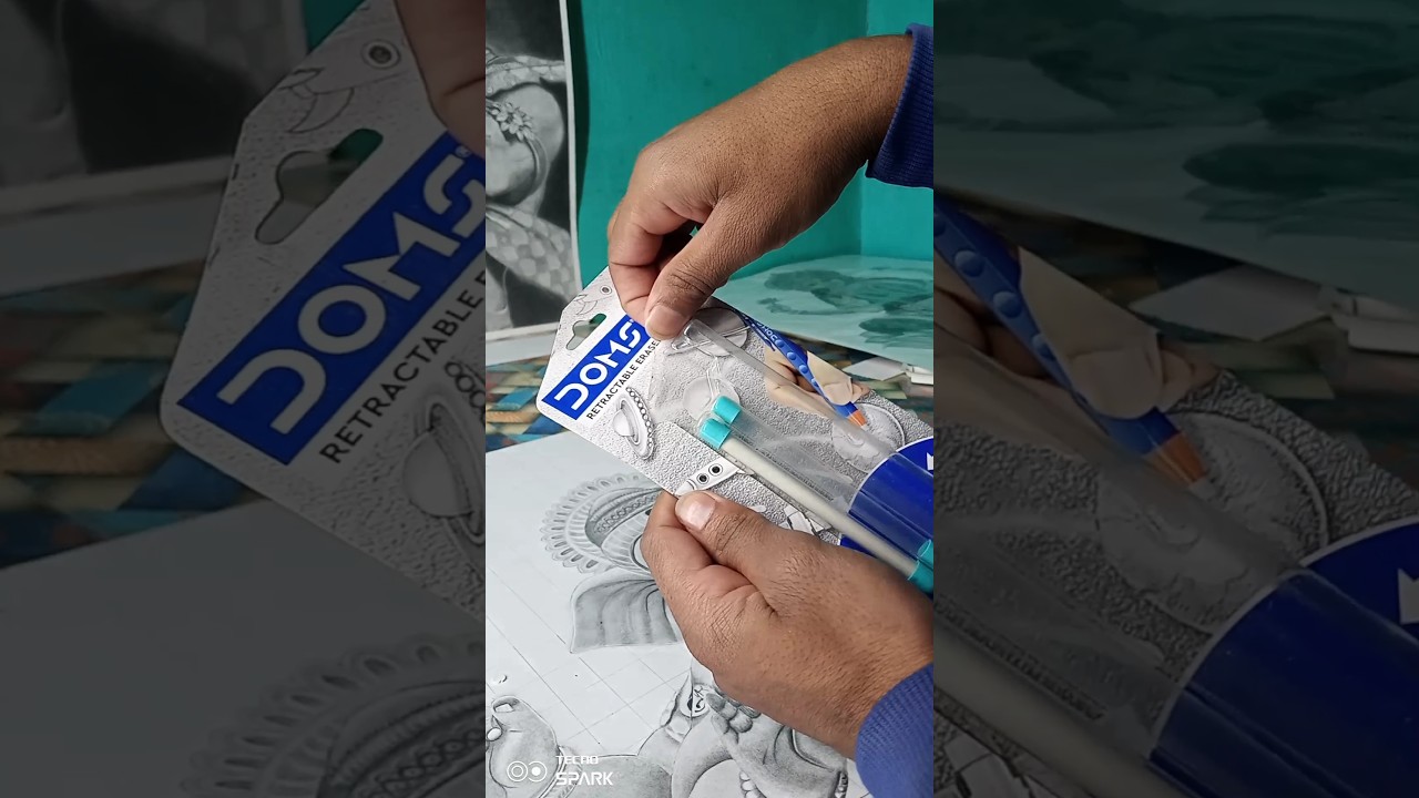 Doms Retractable Eraser use Fine Details #art #drawing #howto #shorts  #artist