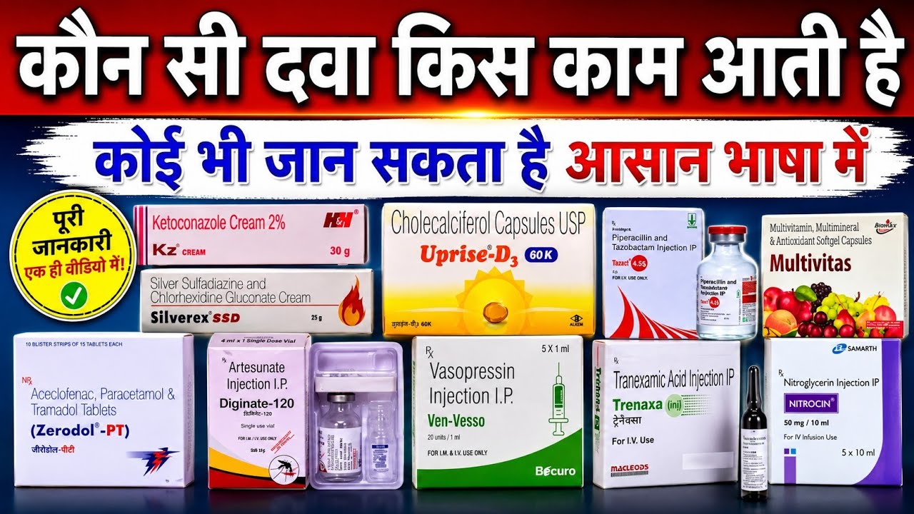 कौन सी दवा किस काम आती है | दवाओं के नाम से पहचाने किस काम आती है | Medicine Name and Uses | Medical