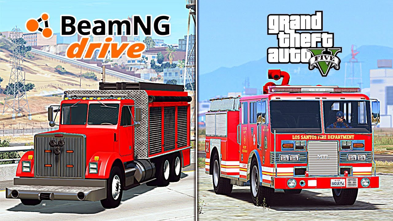 BeamNG Drive Fire Truck VS GTA 5 Fire Truck - which is better?