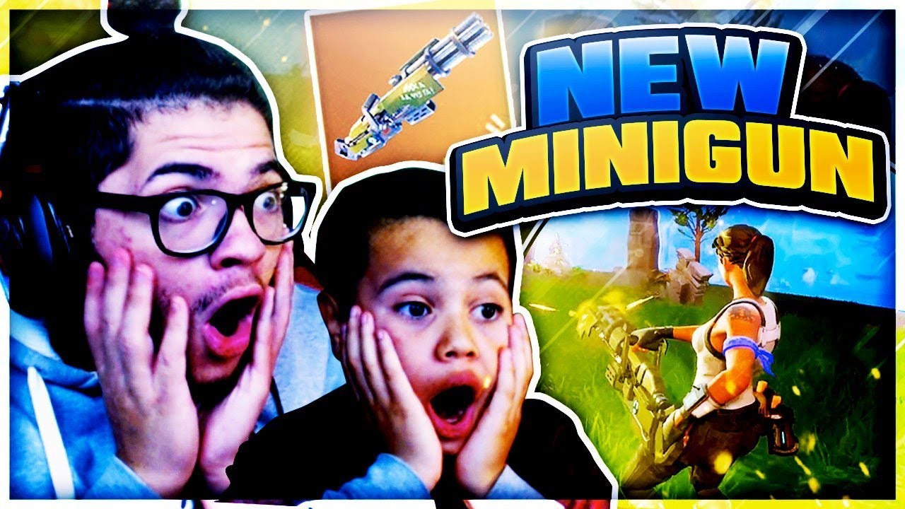 *NEW* MINIGUN IS UNSTOPPABLE! 9 YEAR OLD BROTHER PLAYS SQUAD! FORTNITE BATTLE ROYALE! WE REALLY WON!
