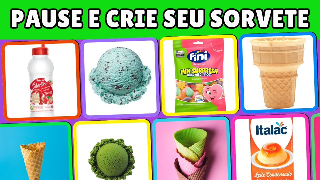 JOGO DO PAUSE SORVETE/ MONTE SEU SORVETE MAIS IRADO DO MUNDO #quiz #sorvete #escolha o seu