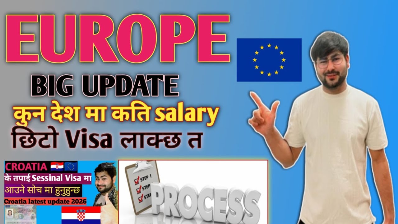 Europ🇪🇺Big Update कुन देश मा कति salary छिटो Visa दिने Europe देश हरु europe highest salary country 