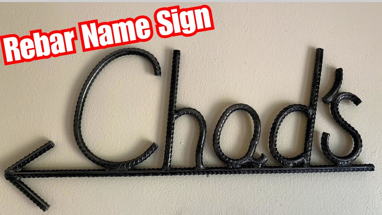 Custom Name Sign Made by Bending Rebar: 