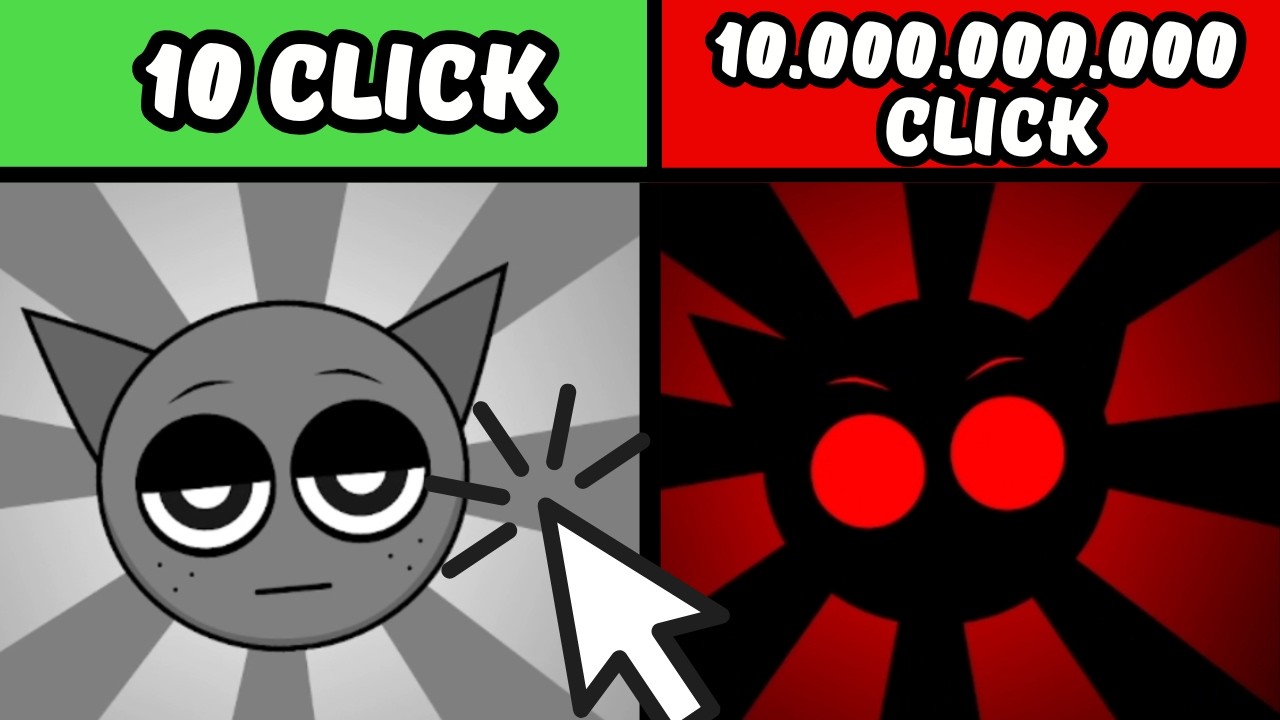 FUN CLICKER, but Sprunki GRAY - ALL ENDINGS - Sprunki Game