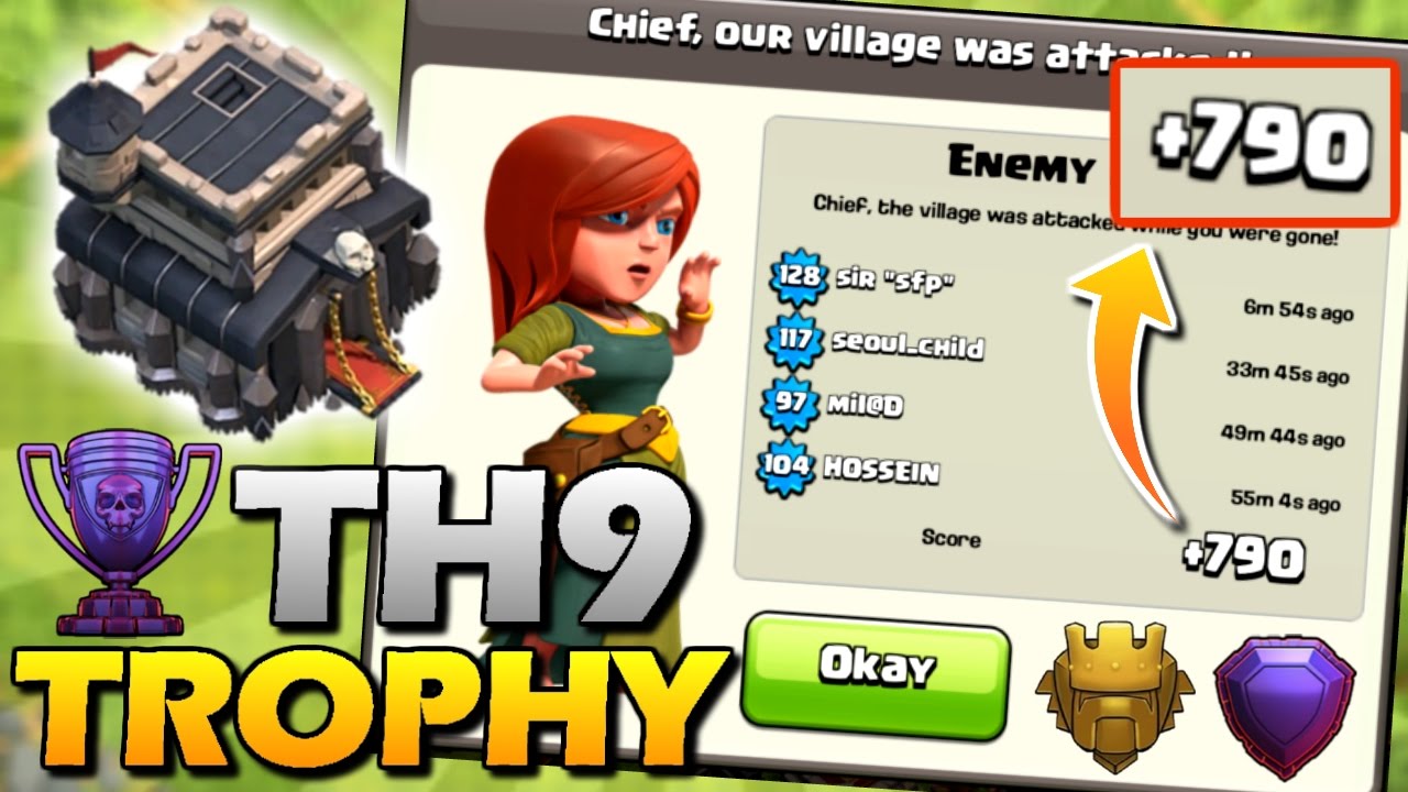 New Town Hall 9 (TH9) TROPHY Base 2017 | Clash of Clans Best TH9 Trophy Base Layout (Defense)
