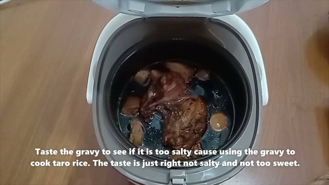 Soya Sauce Chicken and Taro Rice using Tefal rice cooker