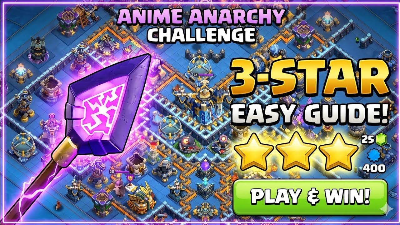 EASY 3-STAR! Anime Anarchy Challenge Guide + New Monolith Arrow! (Clash of Clans)|By spyder spike