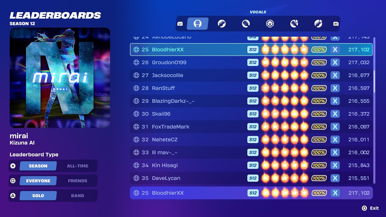 Fortnite Festival S12 - Mirai Flawless Vocals Expert Mode