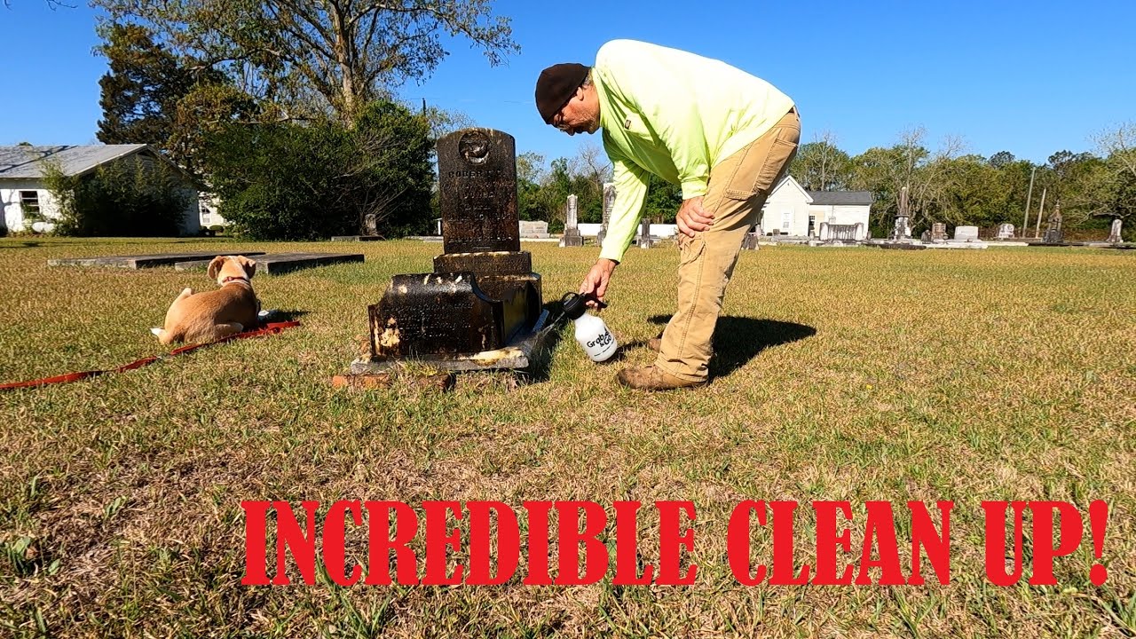 CLEANING 100+ YEAR OLD HEADSTONES AND FINDING A LOST FRIEND'S GRAVE FOR A STRANGER! USING D2