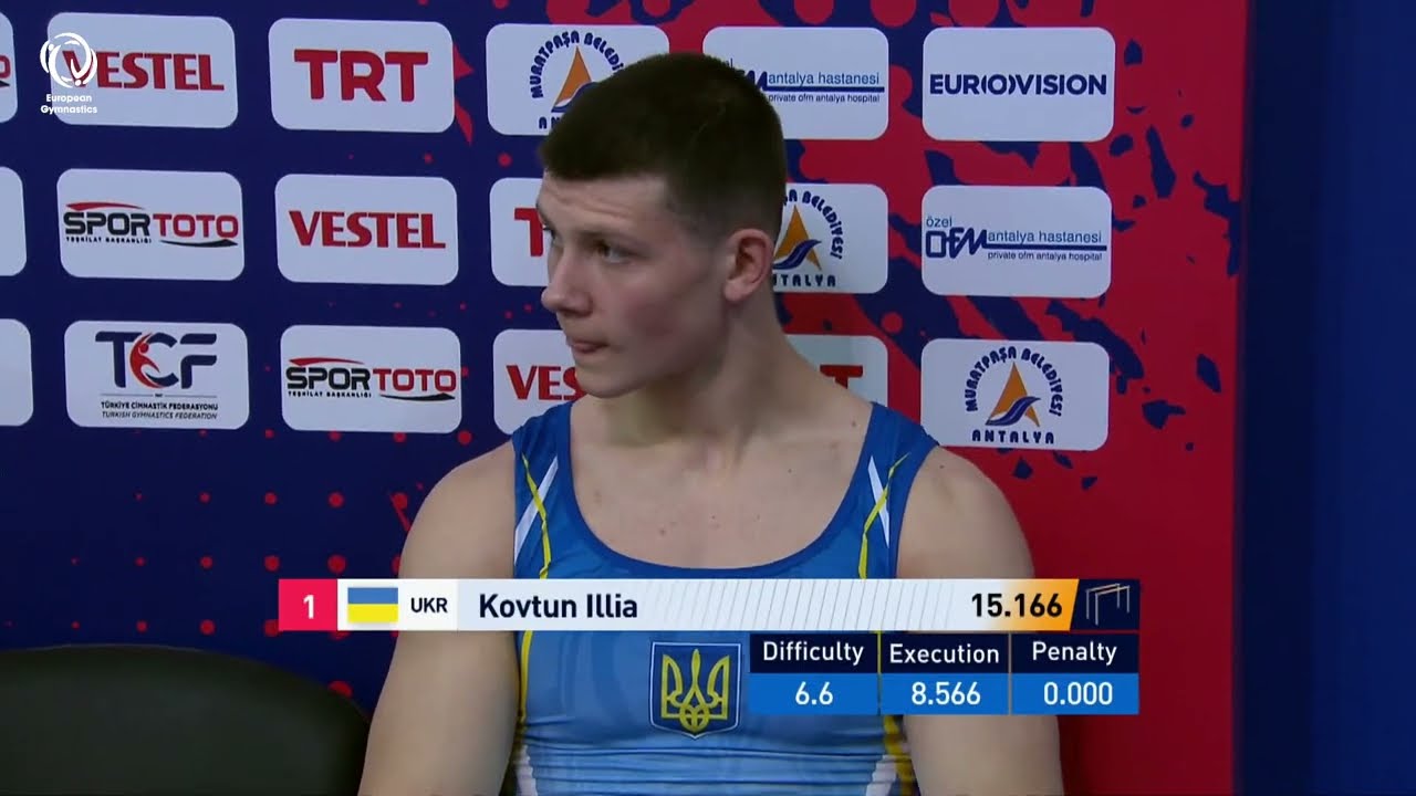 Illia KOVTUN (UKR) - 2023 Artistic European Champion, parallel bars