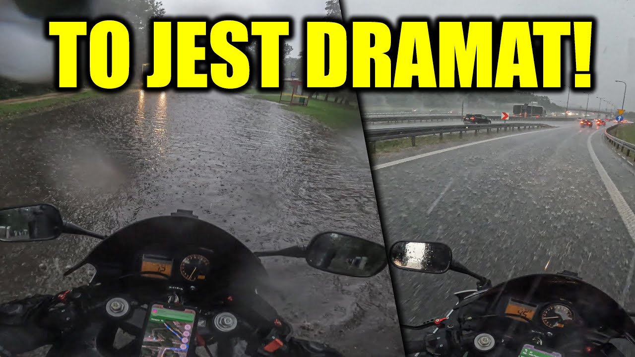 W TAKICH WARUNKACH NA MOTOCYKLU NIGDY NIE JECHAŁEM! 😨JADĘ PROSTO W BURZE! ⛈