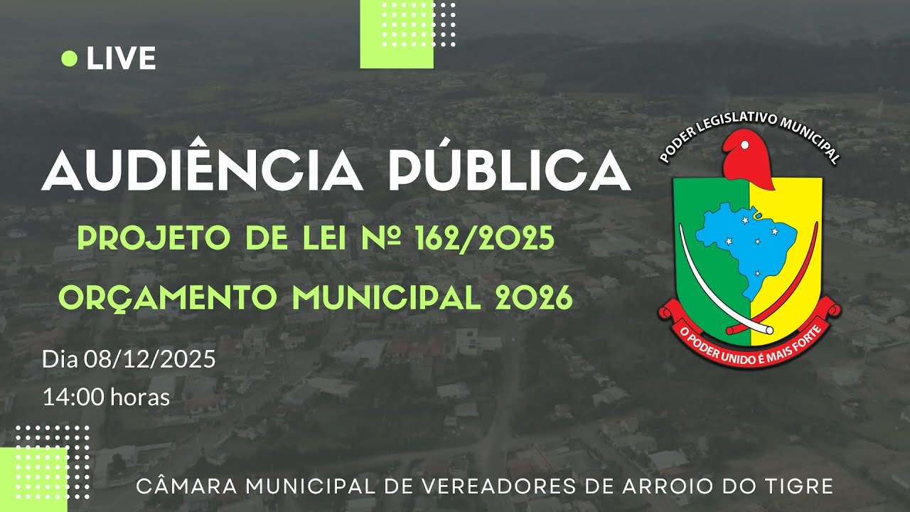 Audiência Pública nº 3/2025 - Discussão PLE nº 162/2025 Orçamento Municipal 2026