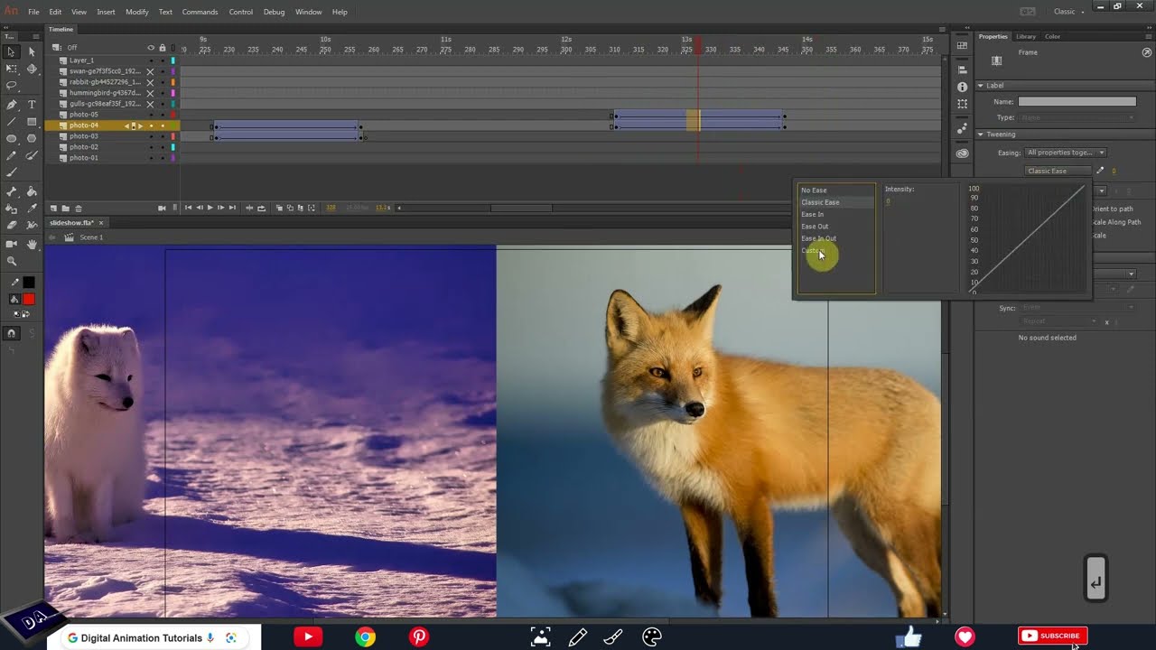 Adobe Animate CC Tutorial | Photos Slideshow Animation