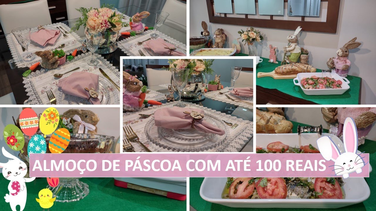 SUGESTÃO DE ALMOÇO DE PÁSCOA COM ATÉ 100 REAIS | MESA POSTA TEMÁTICA | Simone Saldanha